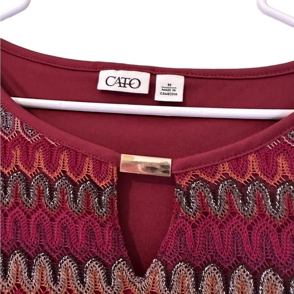 Cato Women’s 3/4 Sleeve Top Medium - Picture 2 of 8